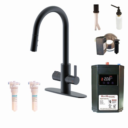 Westbrass HotMaster 4 in 1 Dual Function Pull Down Kitchen Faucet Appliance W/ Filtered DigiHot Instant Hot Ta KH41AKC-62